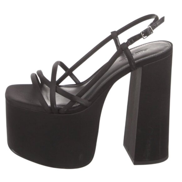 Cult Gaia Moriah Platform High Block Heel Sandal Black Size 7 New In Box - Picture 4 of 16